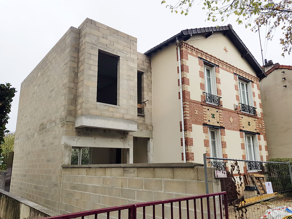 extension d'un pavillon à Maisons Alfort par l'entreprise Legendre Frères