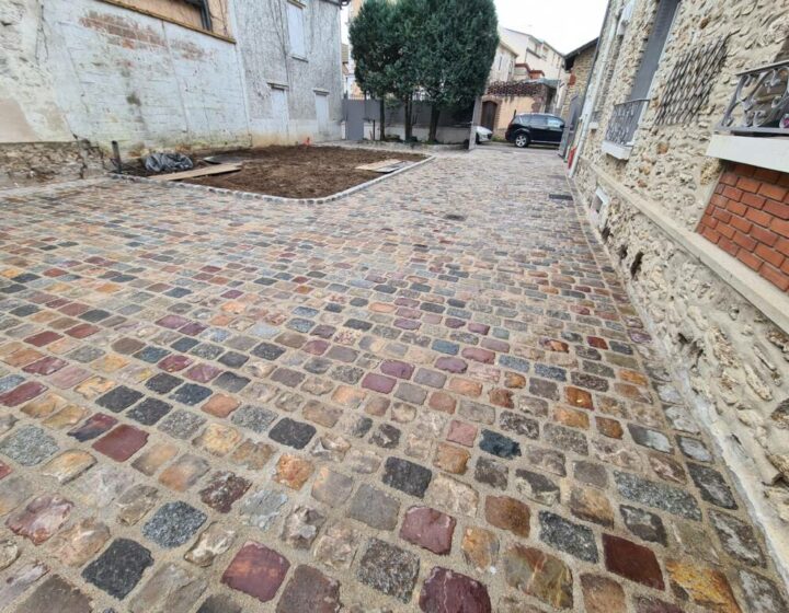 Réfection d'une cour en pavés